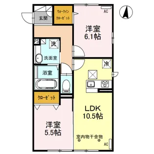 クラリーチェ【1階】の間取り