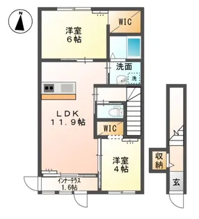 シャネーロ・サクラ【2階】の間取り