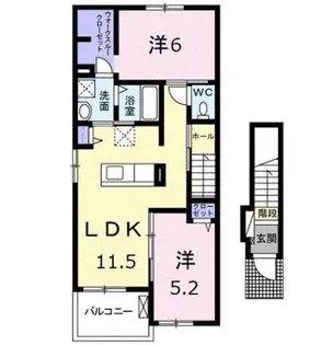 メゾン・ド・ジェルメ Ⅰ【2階】の間取り