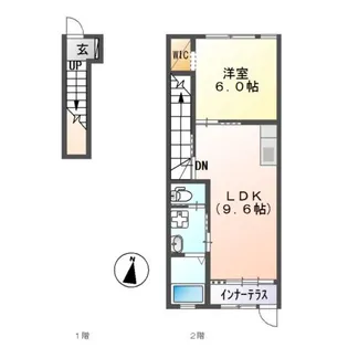ヴィラ・ソレイユ B【2階】の間取り