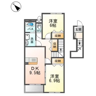 トロワ・ド・ジャンコ AX【2階】の間取り