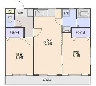 アビタシオン松葉【401号室】の間取り