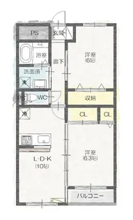 グランⅡ【202号室】の間取り