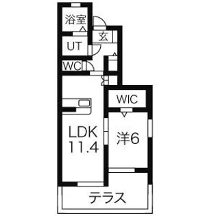 プランドールアネックス【B 101号室】の間取り