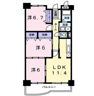 クラール【2階】の間取り