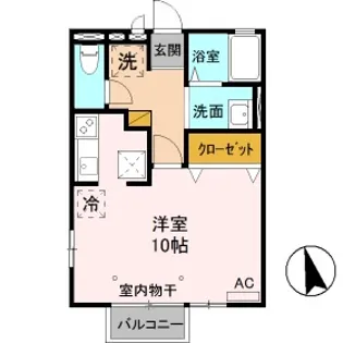 アムールB【102号室】の間取り