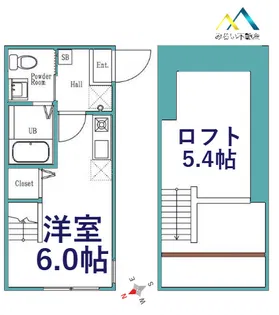ハーミットクラブハウス石川町Ⅳ【1階】の間取り