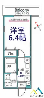 ハーミットクラブハウス戸塚矢部【2階】の間取り