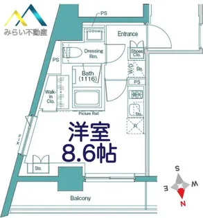 ザ パークハビオ西横浜【2階】の間取り