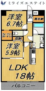 ラトゥール代官町EAST【8階】の間取り