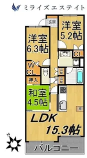 レジディア泉【204号室】の間取り