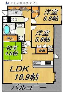 ベレーサ鶴舞公園【10階】の間取り