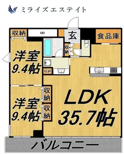 レジディア東桜Ⅱ【12階】の間取り