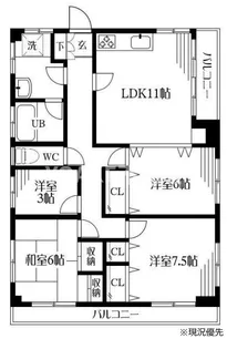 ラベンダーコート【301号室】の間取り