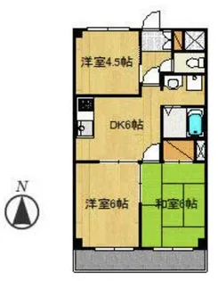 イーストヒルズ【4C号室】の間取り