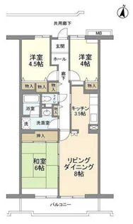 コーポレート中央林間2号棟【904号室】の間取り