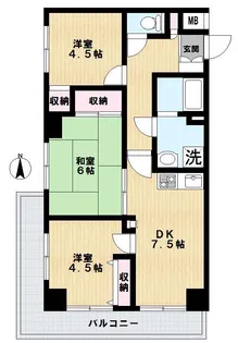 ブックハイツ大和【505号室】の間取り