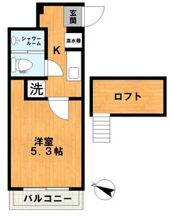 ヴィラ清水町【106号室】の間取り