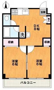 仲宿セントラルコート【2階】の間取り