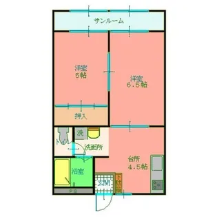 Mフラット上市Ⅱ【2階】の間取り