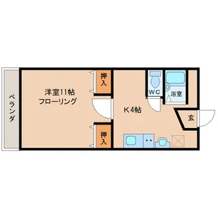 クロスシャローズTOA【3階】の間取り