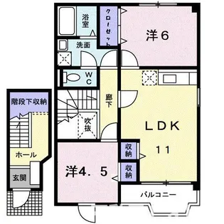 ノーブルウイングB【2階】の間取り