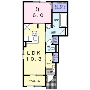 ベラ ルーチェ B【1階】の間取り