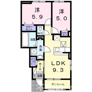 ベラ ルーチェ C【1階】の間取り