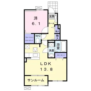 グレース曲野 B【1階】の間取り
