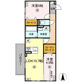 アンビシャス西熊本【3階】の間取り