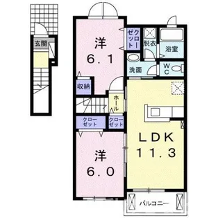 グレース豊福 西【2階】の間取り