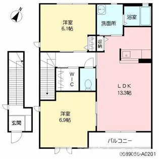 サンビレッジ松原【2階】の間取り