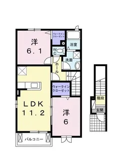 カーサ ラフィネ Ⅰ【2階】の間取り