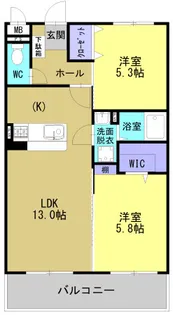 ソルーナ松橋【1階】の間取り