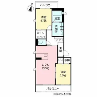 グランドレジデンス近見【204号室】の間取り