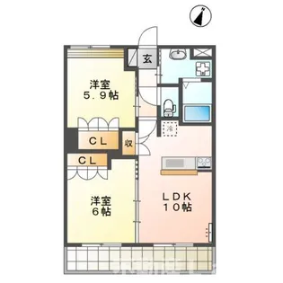 エミスフェール綾織【2階】の間取り