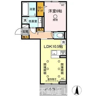 メゾン・ド・シュシュ【203号室】の間取り