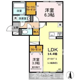 セレブ南高江【201号室】の間取り