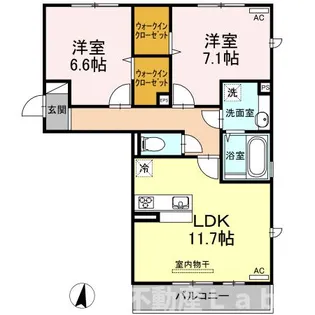 ディア・カーサ白藤【3階】の間取り