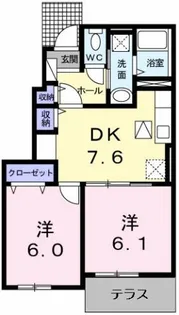 グランソレイユB【1階】の間取り