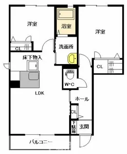 サンビレッジ定府【101号室】の間取り