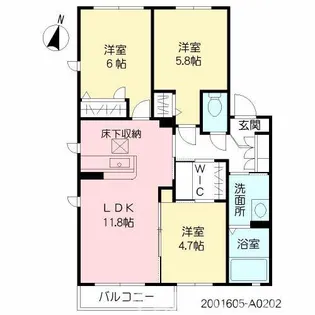 サンビレッジ清藤【202号室】の間取り