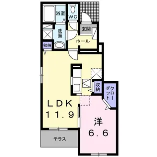 シームリーレジデンスA【1階】の間取り