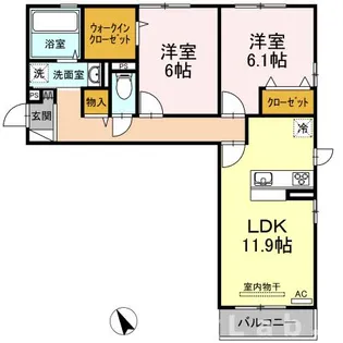 ヴァンヴェール(天草)【201号室】の間取り