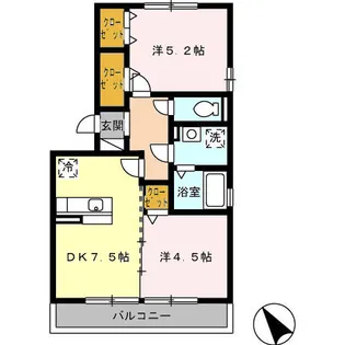 ルミエール須賀【201号室】の間取り