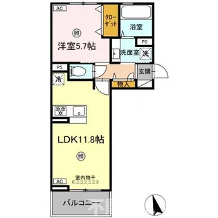パストラル松橋Ⅱ【2階】の間取り