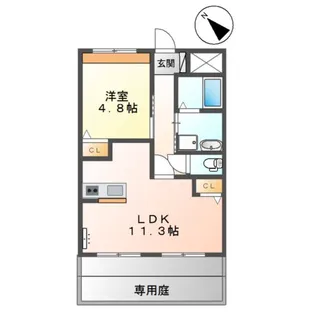 パールメゾン・イン・ビレッジ【1階】の間取り