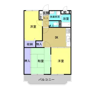 ユーミーフルール【3A号室】の間取り