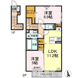 ポラリス北浜 B棟【2階】の間取り