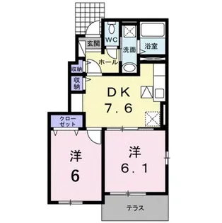 クレセールA【1階】の間取り
